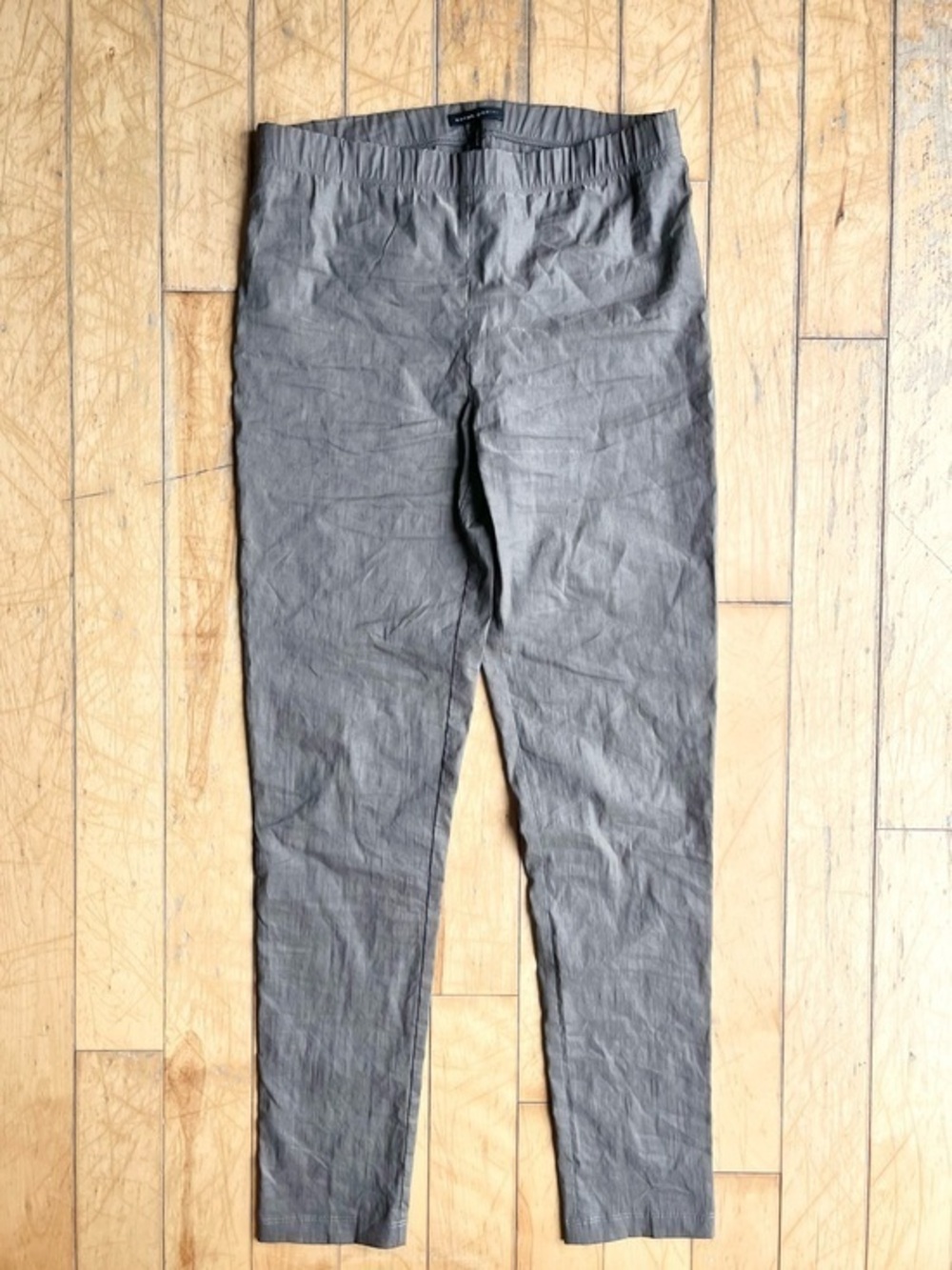 Sarah Pacini Linen Blend Minimalist Made In Italy Pull-On Slim Leg Pants Size 2